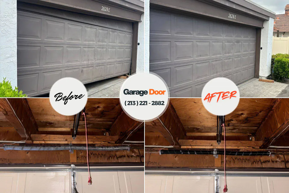 Before and after: garage door repair Mount Tabor, NJ